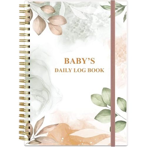Baby's Daily Log Book - A5 Baby's Tracking for Newborns, 150 Easy to Fill Pages to Track and Monitor Your Newborn Baby's Schedule, Rose Leaf