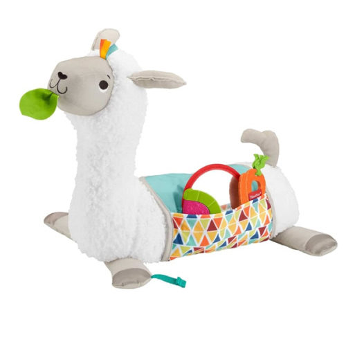 Fisher-Price Baby Toy Grow-with-Me Tummy Time Llama Wedge Support with Mirror, Teether & Rattle for Developmental Play Newborns Ages 0+ Months