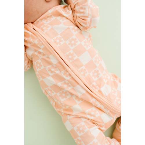 Checkered Floral Bamboo Sleeper | 0-3M