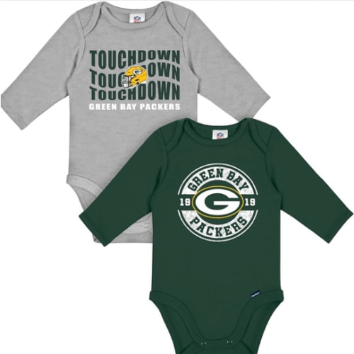 3-6 month Gerber NFL unisex-baby Nfl 2-pack Long Sleeve Onesie Bodysuit