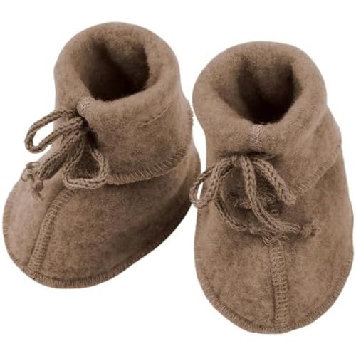 Ecoable Infant Baby Warm Booties Socks with Ties, Organic Merino Wool Fleece