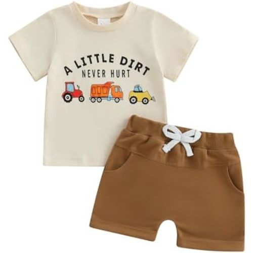 MAYUMMPY Baby Toddler Boys Summer Clothes Sets Casual Newborn Farm Outfits Tractor Infant Baby Boy Outfit
