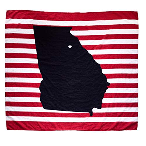 TWIG & BALE Athens Georgia Baby Blanket Organic Cotton Muslin Swaddle Blanket - 47" x 43" - Fans of Georgia Bulldogs Baby Gift for Boys Girls Receiving Blankets