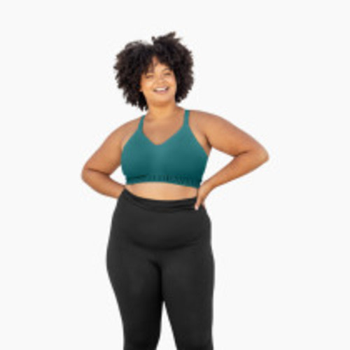 Kindred Bravely Sublime Hands-Free Pumping & Nursing Sports Bra - Teal, X-Large Busty