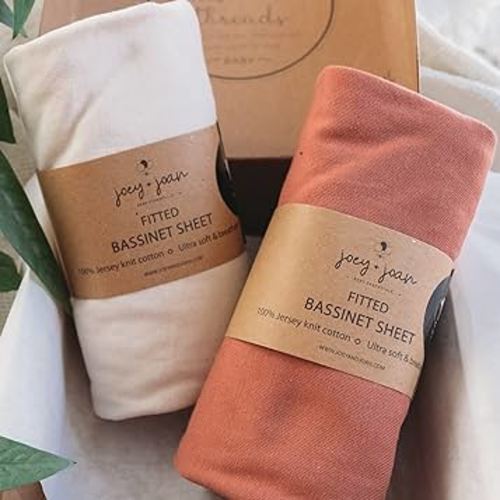 Bassinet Fitted Sheets for Halo Bassinest Swivel Sleeper Mattress – Snuggly Soft 100% Jersey Cotton – 2 Pack – Beige + Rusty Brown – 2 Pack