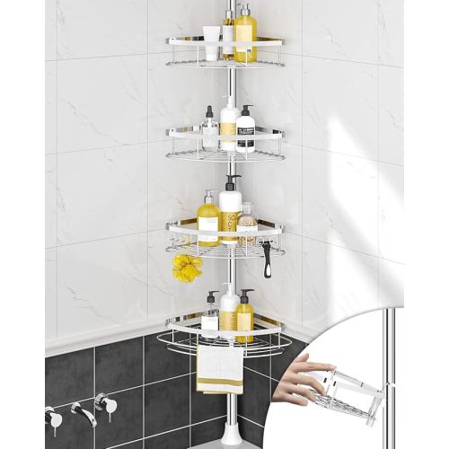 Rustproof Shower Corner Caddy Organizer, Silver