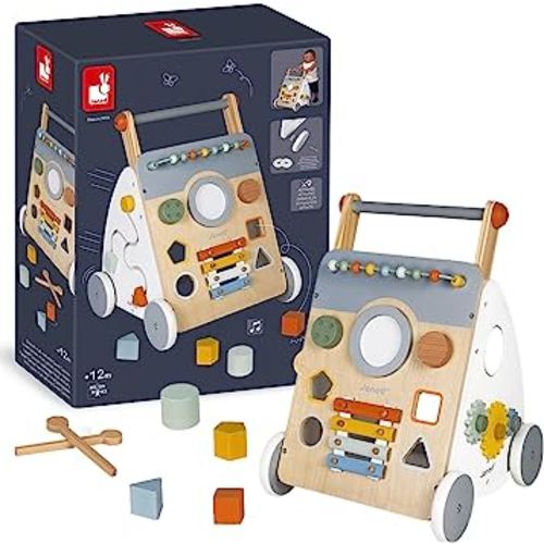 Janod Sweet Cocoon Wooden Multi-Activity Baby Walker - Ages 12 Months+ - J04410