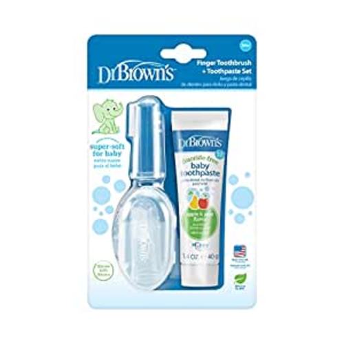 Dr. Brown’s 100% Silicone Baby Finger Toothbrush and Toothpaste Set