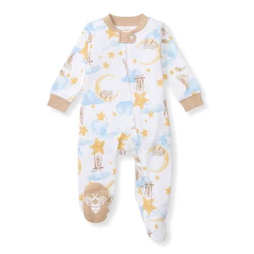 Burt's Bees Baby Baby Girls Pajamas, Zip Front Non-Slip Footed Sleeper Pjs, 100% Organic Cotton