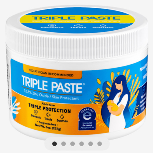 Triple Paste Diaper Rash Cream for Baby - 16 Oz Tub - Zinc Oxide Ointment Treats, Soothes and Prevents Diaper Rash - Pediatrician-Recommended Hypoallergenic Formula with Soothing Botanicals