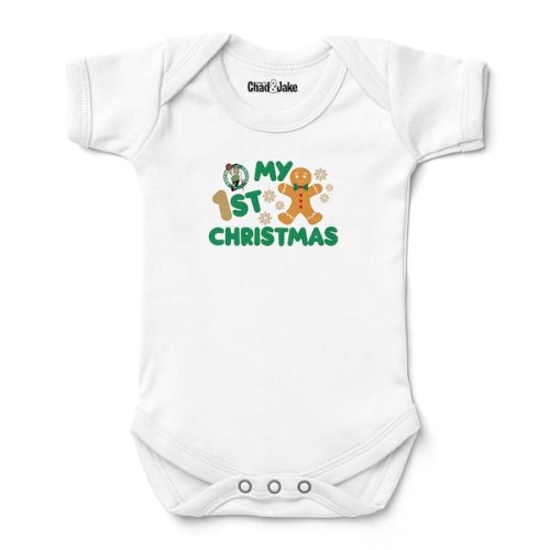 Newborn & Infant Boston Celtics Chad & Jake White Gingerbread Christmas Bodysuit