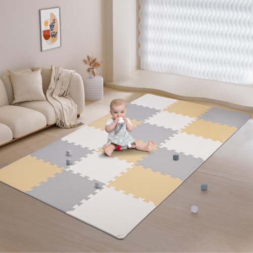 LIVINGbasics Baby Play Mat, 18 pcs Puzzle Playmat EVA Foam Floor Mats, Assembled Size 71.38" x 36.42"