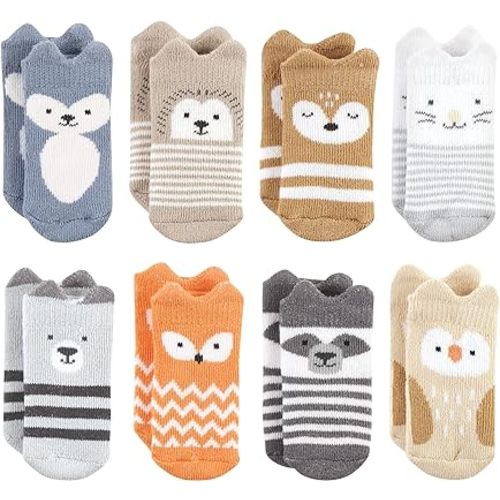 Hudson Baby Baby Girls' Cotton Rich Newborn and Terry Socks