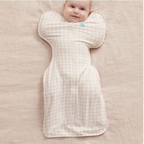 Swaddle Up™ 1.0 TOG Cotton Tan Houndstooth