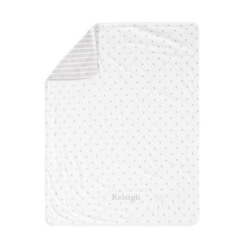 Dot & Stripe Chamois Baby Blanket | Pottery Barn Kids