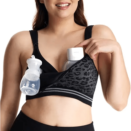 Momcozy 4-in-1 Pumping Bra Hands Free, Fixed Padding Nursing Bra & Maternity Bra, YN12 Wearable Breast Pump Bra Cotton-Nylon Comfort & Support for S9, S12, Spectra, Elvie, Willow,etc