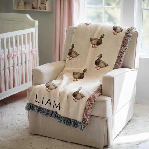 Personalized Mallard Duck Baby Blanket Mallard Duck Nursery Decor Baby Shower Gift Mallard Duck Baby Name Blanket Mallard Duck Nursery Gift