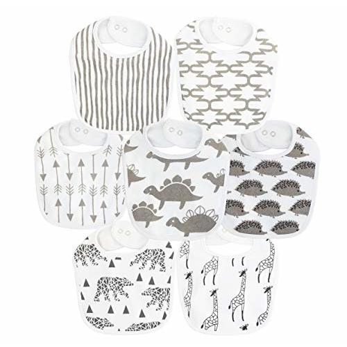Maiwa Waterproof Terry cloth Baby bibs with Snaps for newborn girl boy, drool and teething for baby