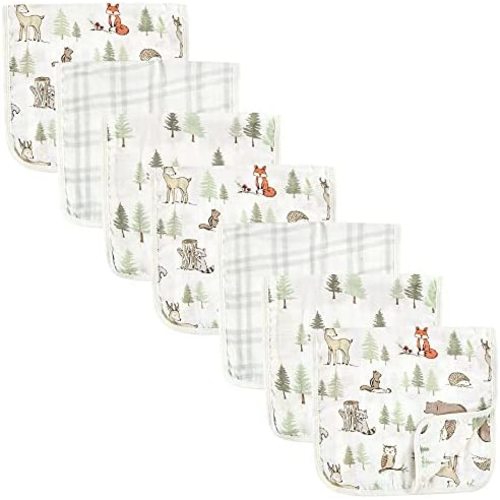 Hudson Baby Unisex Baby Muslin Burp Cloth 7pk, One Size