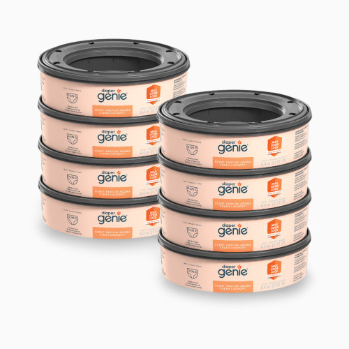Diaper Genie Round Refill Bags (8-Pack) - Compatible with Complete and Expressions Pails - Clean Laundry