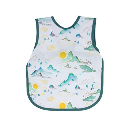 BapronBaby Mountain Mist Bapron - No Neck Tie Safer Bib for Baby & Toddler - Soft Waterproof Stain Resistant - Machine Washable - Sz Baby/Toddler 6m-3T