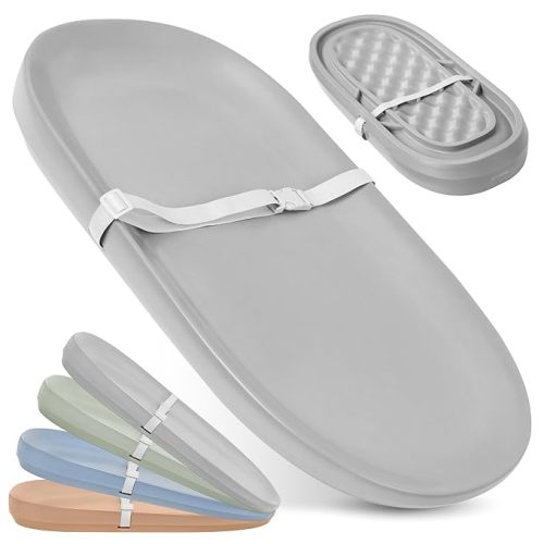 Waterproof Baby Changing Pad - Easy to Clean, Lightweight & Portable - Large Foam Cushion for Comfort - Jool Baby (Gray)