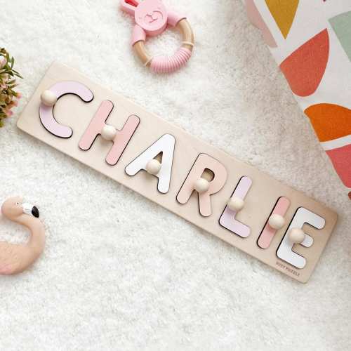 Personalized Name Puzzle With Pegs | New Christmas Gifts for Kids Wooden Toys Baby Shower Custom Toddler Toys First Birthday 1st Gifts