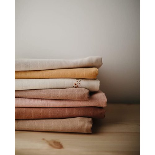 mushie Muslin Baby Swaddle Blanket | 100% Organic Cotton (Rose Vanilla)