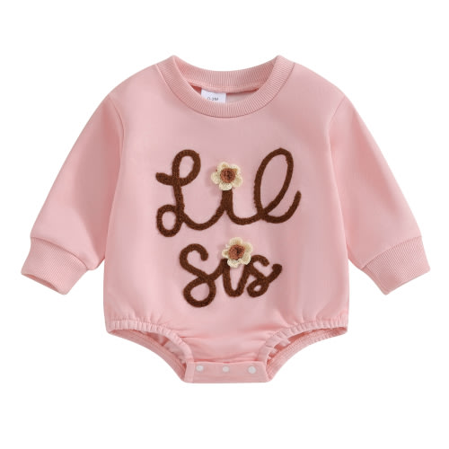 Sister Matching Outfits Baby Girl Sweatshirt Romper Letter Print Long Sleeve Fall Spring Clothes for Toddler Newborn
