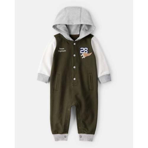 Baby Varsity Hooded Jumpsuit - Green/Grey - Carter's | Carter's