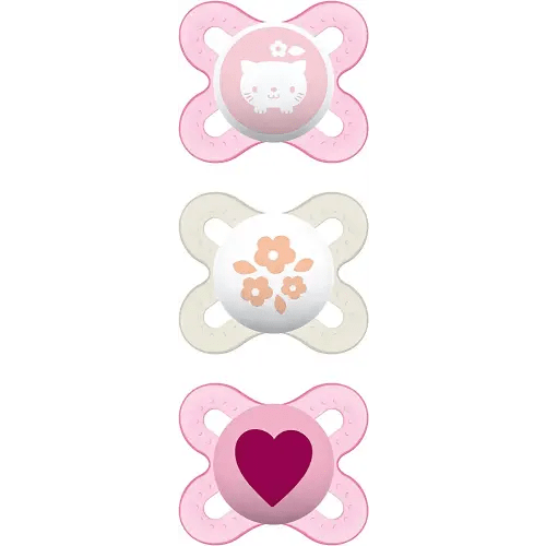 MAM Start Newborn Pacifiers Value Pack, Newborn Baby Girl Pacifiers, Best Pacifier for Breastfed Babies, 3 Count (Pack of 1)