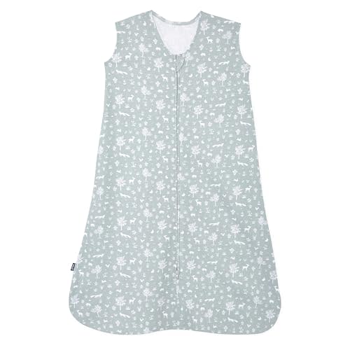 HALO SleepSack, 100% Cotton Wearable Blanket, Swaddle Transition Sleeping Bag, TOG 0.5, Sage Woodland, Small, 0-6 Months