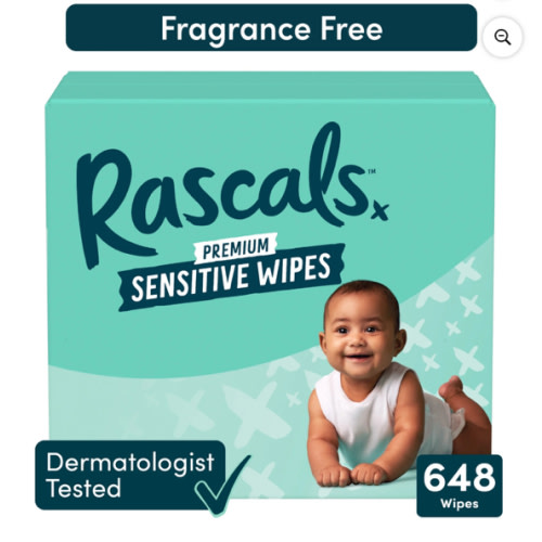 Rascals Fragrance Free Natural Aloe Sensitive Baby Wipes, 648 Count with 3 Inner Packs - Walmart.com