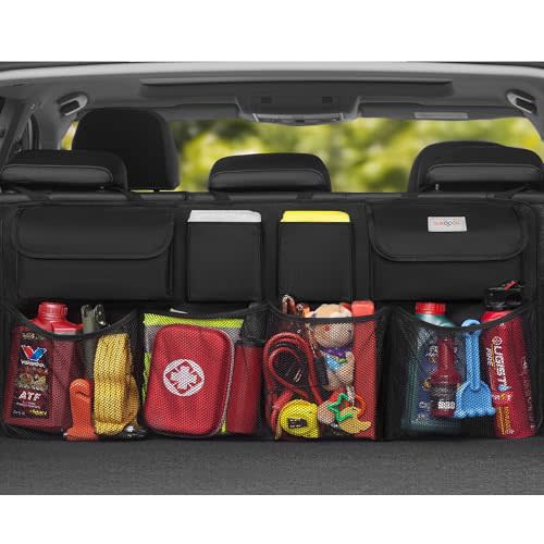 SURDOCA Car Trunk Organizer, LARGE CAPACITY(43 x 19 in) Car Storage Bag with 8 Pockets, 7X Upgraded Trunk Storage Organizer for Car, SUV, Truck, MPV