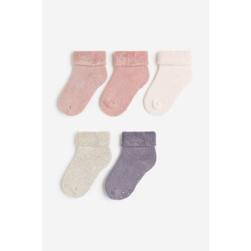5-PACK NON-SLIP TERRY SOCKS