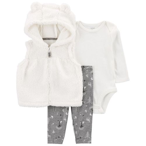 Baby Girl Carter's 3-pc. Bear Little Vest Jacket Set