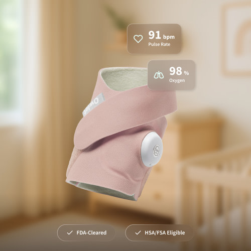 Dream Sock Smart Wearable Baby Monitor - Dusty Rose