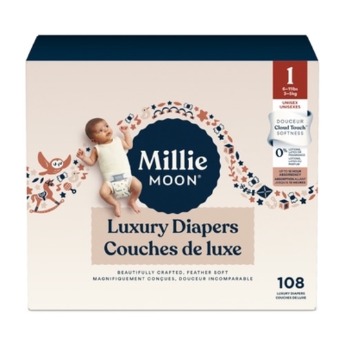 Millie Moon Millie Moon Luxury Diapers, Size 1, 108 Count | Shoppers Drug Mart