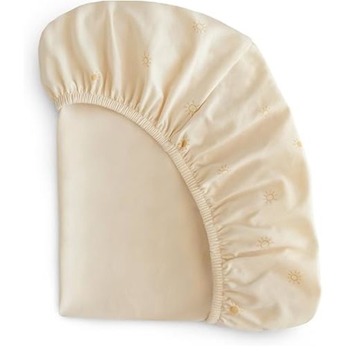 mushie Stretchy & Soft Mini Crib Sheet | Fitted 24" x 38" (Sun)
