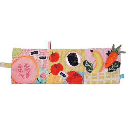 Manhattan Toy Mini-Apple Farm Soft Activity Crinkle Book for Baby & Toddler with Discovery Mirror and Textured Teether Multicolor - Soft Book