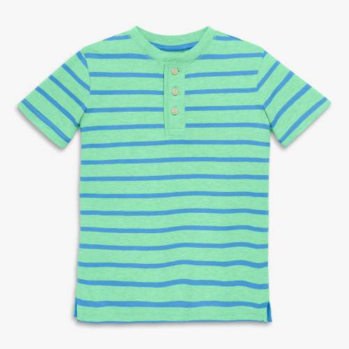 Kids heathered henley tee in stripe | Primary.com
