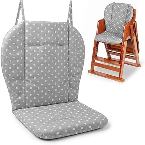 High Chair Cushion, High Chair Pad/seat Cushion/baby High Chair Cushion,soft and Comfortable,light and Breathable,make The Baby More Comfortable (gray Background Stars Pattern)