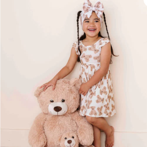 3T Bear Hugs Cap Sleeve Dress and Shorts Set