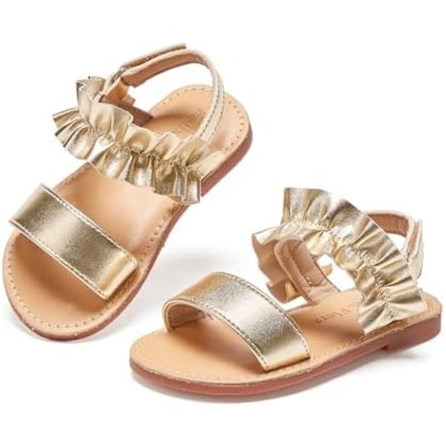 Felix & Flora Toddler Girl Sandals - Flower Girl Dress Shoes Open Toe Little Kid Summer Flats