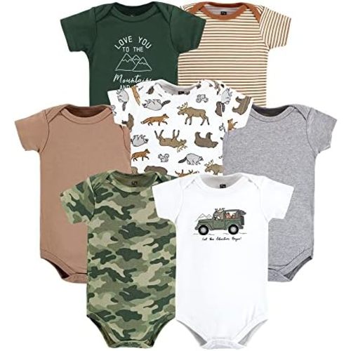 Hudson Baby unisex-baby Cotton Bodysuits 7-pack