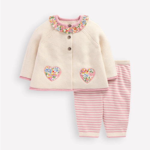 Pretty Knitted Play Set-Ecru Marl Hearts | Boden USA