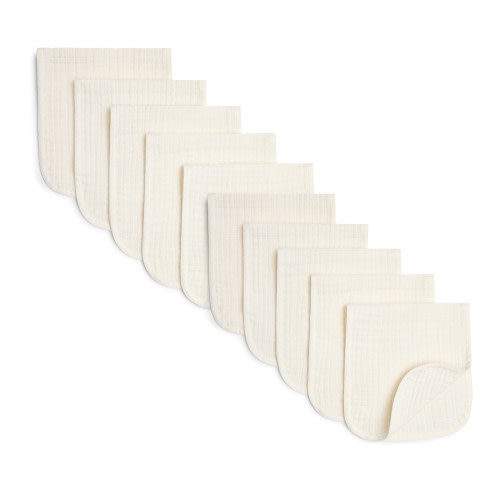 Small Story Muslin Burp Cloth (5 Pack) - White, 10