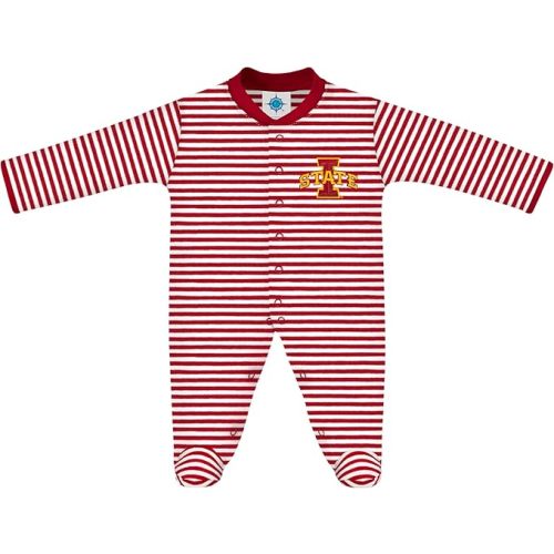 Creative Knitwear College Baby Striped Footed Romper - Team Logo, Multiple Colors, for Boys & Girls (0-9 Months)