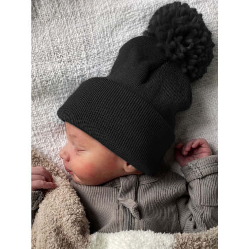Baby's First Hat®, Black Pom
