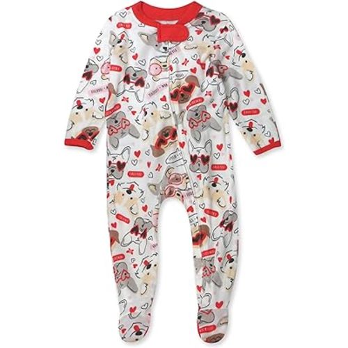 HonestBaby Baby Girls' Sleep N' Play One-Piece Zip-Front Footed Pajamas